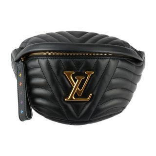 ルイヴィトン(LOUIS VUITTON)のLOUIS VUITTON ルイ ヴィトン  ニューウェーブ バムバッグ ウエストバッグ M53750   スムースカーフレザー ブラック ゴールド金具  ボディバッグ キルティング ビトン 【本物保証】(ボディバッグ/ウエストポーチ)