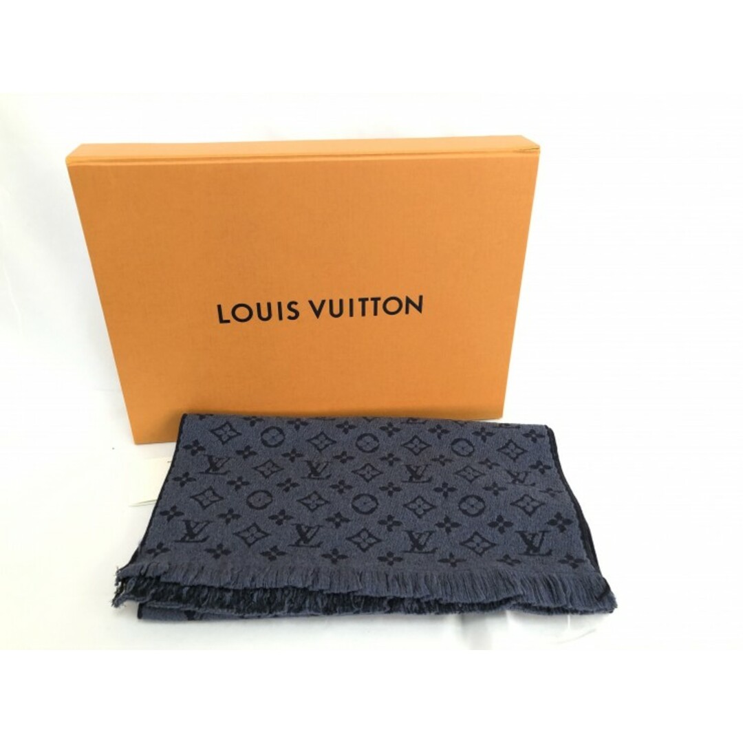 LOUIS VUITTON(ルイヴィトン)のLOUIS VUITTON ルイ ヴィトン モノグラム エシャルプ ロゴ クラシック マフラー M78525   ウール100％ ブルーマリーヌ   ビトン 【本物保証】 レディースのファッション小物(マフラー/ショール)の商品写真