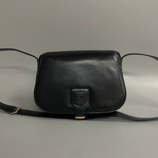 celine - 美品 CELINE セリーヌ ヴィンテージ トリオンフ ロゴ カーフレザー 本革 ミニ ショルダーバッグ ポシェット サコッシュ ブラック 25222