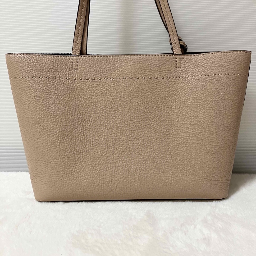 極美品 TORY BURCH マックグロー シボ革 トートバッグ フリンジ A4