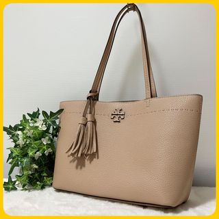 トリーバーチ(Tory Burch)の極美品 TORY BURCH マックグロー シボ革 トートバッグ フリンジ A4(トートバッグ)