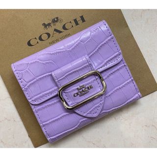 コーチ(COACH)の[新品未使用] ✨COACHクロコ型押し二つ折り財布✨ミニ財布(財布)