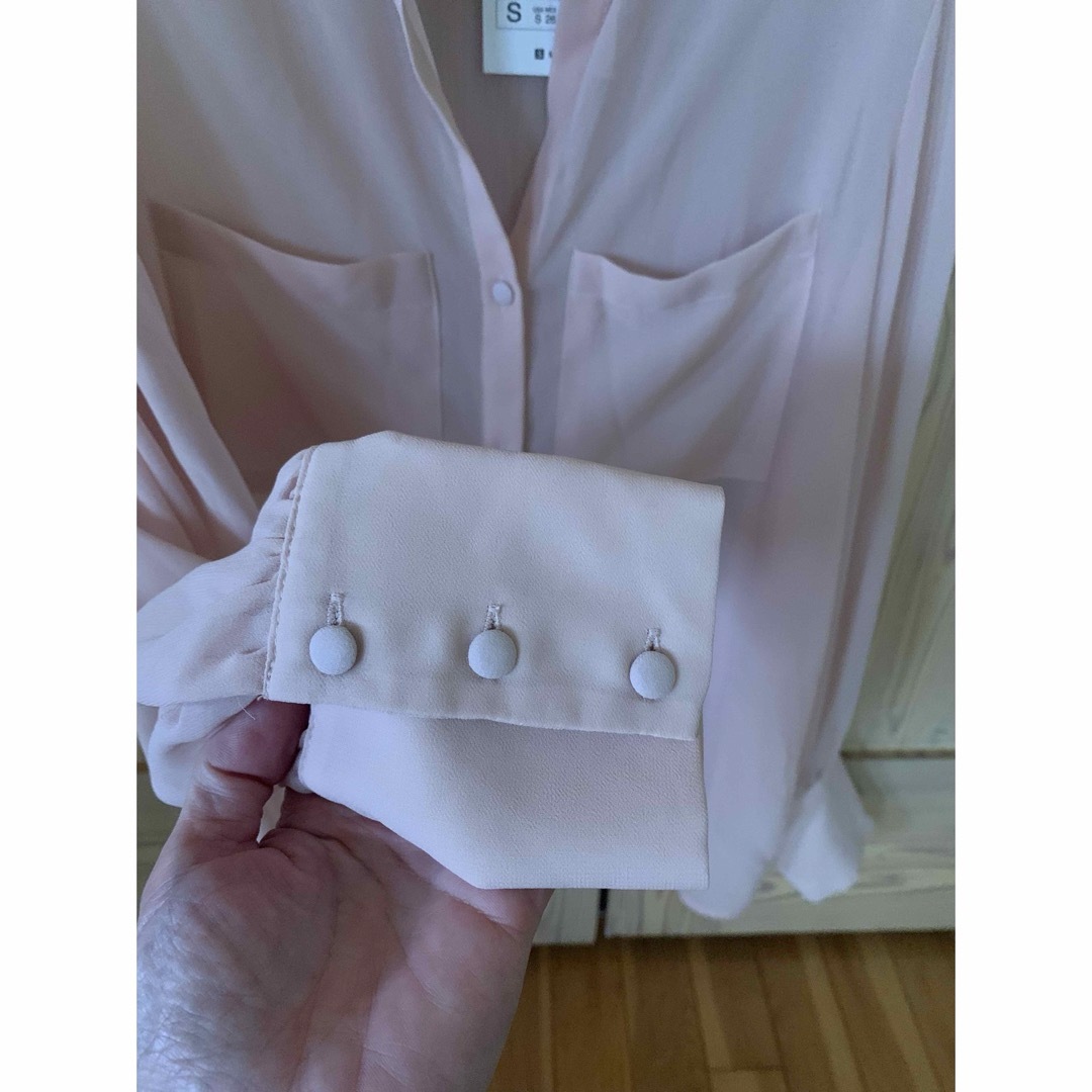 ZARA(ザラ)のスキッパーシフォンシアーブラウス(ZARA) レディースのトップス(シャツ/ブラウス(長袖/七分))の商品写真