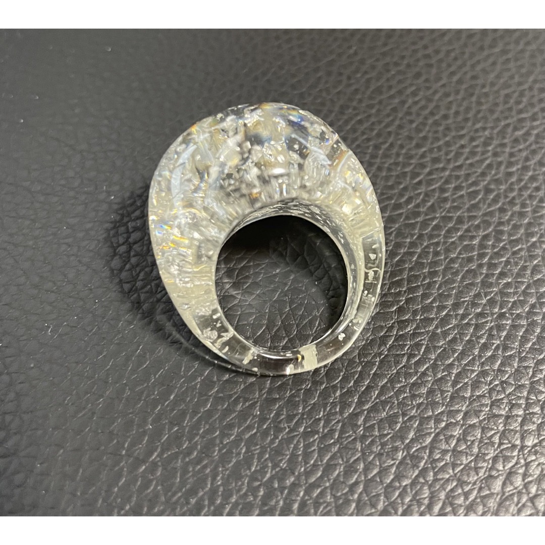 クリアラメリング 指輪 ビックデザインキラキラリング 16号 レディースのアクセサリー(リング(指輪))の商品写真