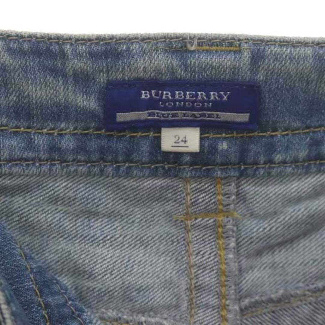 BURBERRY BLUE LABEL(バーバリーブルーレーベル)のバーバリーブルーレーベル デニムパンツ ジーンズ ロールアップ 24 SX 青 レディースのパンツ(デニム/ジーンズ)の商品写真