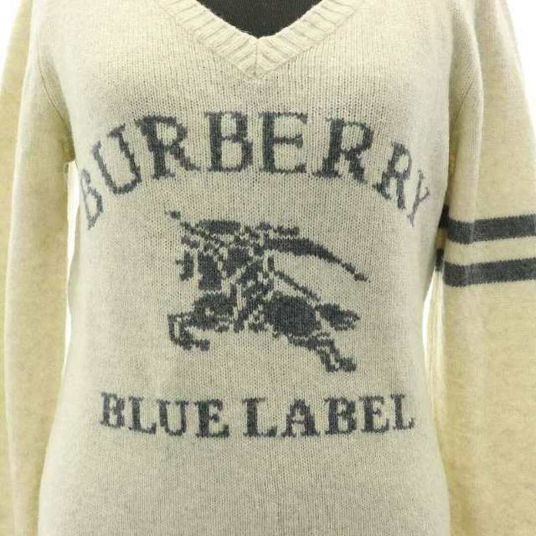 BURBERRY BLUE LABEL(バーバリーブルーレーベル)のバーバリーブルーレーベル ニット セーター 長袖 Vネック 38 アイボリー レディースのトップス(ニット/セーター)の商品写真