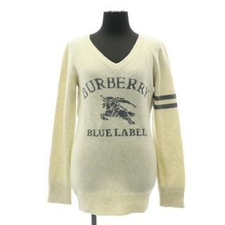 バーバリーブルーレーベル(BURBERRY BLUE LABEL)のバーバリーブルーレーベル ニット セーター 長袖 Vネック 38 アイボリー(ニット/セーター)