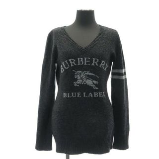 バーバリーブルーレーベル(BURBERRY BLUE LABEL)のバーバリーブルーレーベル ニット セーター 長袖 Vネック 38 黒 ブラック(ニット/セーター)