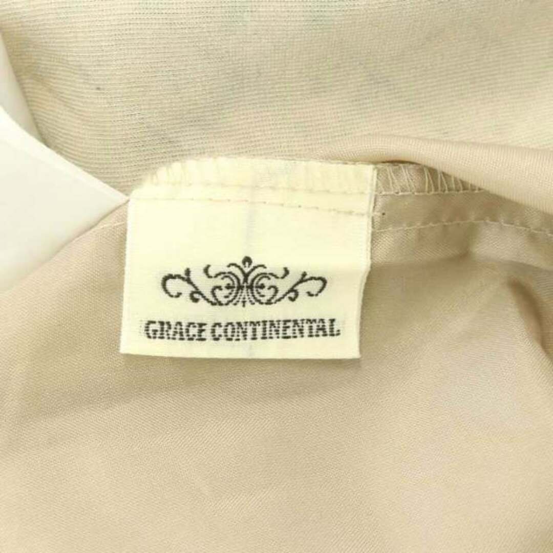 GRACE CONTINENTAL(グレースコンチネンタル)のグレースコンチネンタル ワンピース Vネック ビジュー ひざ丈 花柄 38 茶 レディースのワンピース(ひざ丈ワンピース)の商品写真