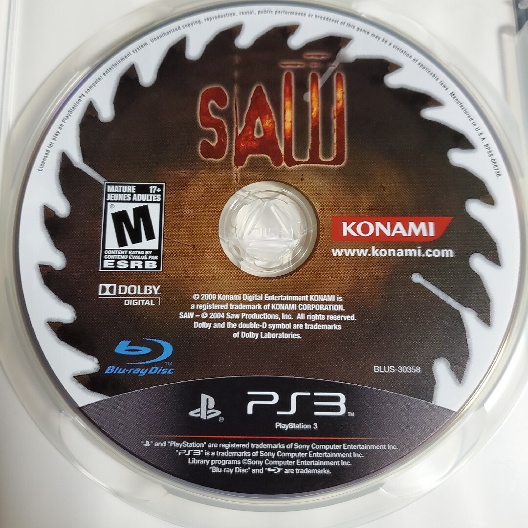 KONAMI(コナミ)のPS3　 SAW 　海外版　北米版　ソウ エンタメ/ホビーのゲームソフト/ゲーム機本体(家庭用ゲームソフト)の商品写真
