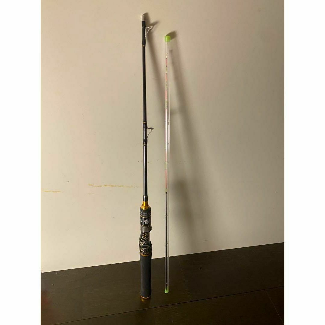 チヌ竿 穂先2本 筏竿 ハーフチタン 珍しい 110cm ロッドケース付き チヌ竿 穂先2本 筏竿 ハーフチタン 珍しい 110cm ロッドケース付き