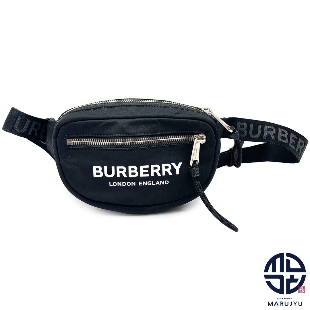 BURBERRY(バーバリー)のBURBERRY バーバリー 8021091 黒 ブラック 白 ホワイト ロゴ ナイロン ボディバッグ メッセンジャーバッグ バック 鞄 カバン ブランド メンズのバッグ(ボディーバッグ)の商品写真