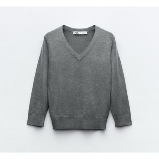 ザラ(ZARA)のZARA・プレーンクロップドVネックニット(ニット/セーター)