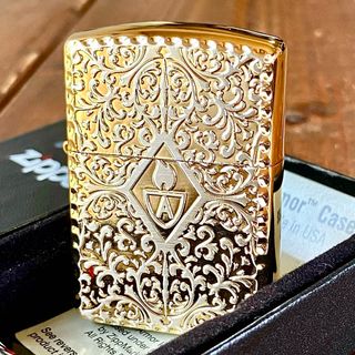 ジッポー(ZIPPO)のZippo アーマー 両面 アラベスク ゴールド/シルバー 唐草 ジッポー(タバコグッズ)