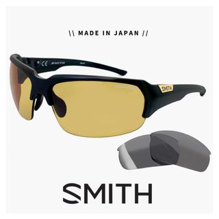 スミス(SMITH)の【新品】 日本製 SMITH swing style polar yb 29 ＆ Platinum impossibly black スミス 偏光サングラス ライトカラー 偏光 レンズ スウィング スタイル スポーツサングラス ジャパンフィット メンズ レディース 釣り ランニング ゴルフ 自転車 サングラス ミラー スペアレンズ付き(サングラス/メガネ)