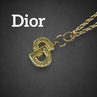 クリスチャンディオール(Christian Dior)の✨美品✨　クリスチャンディオール　ネックレス　ラインストーン　CDロゴ　347(ネックレス)