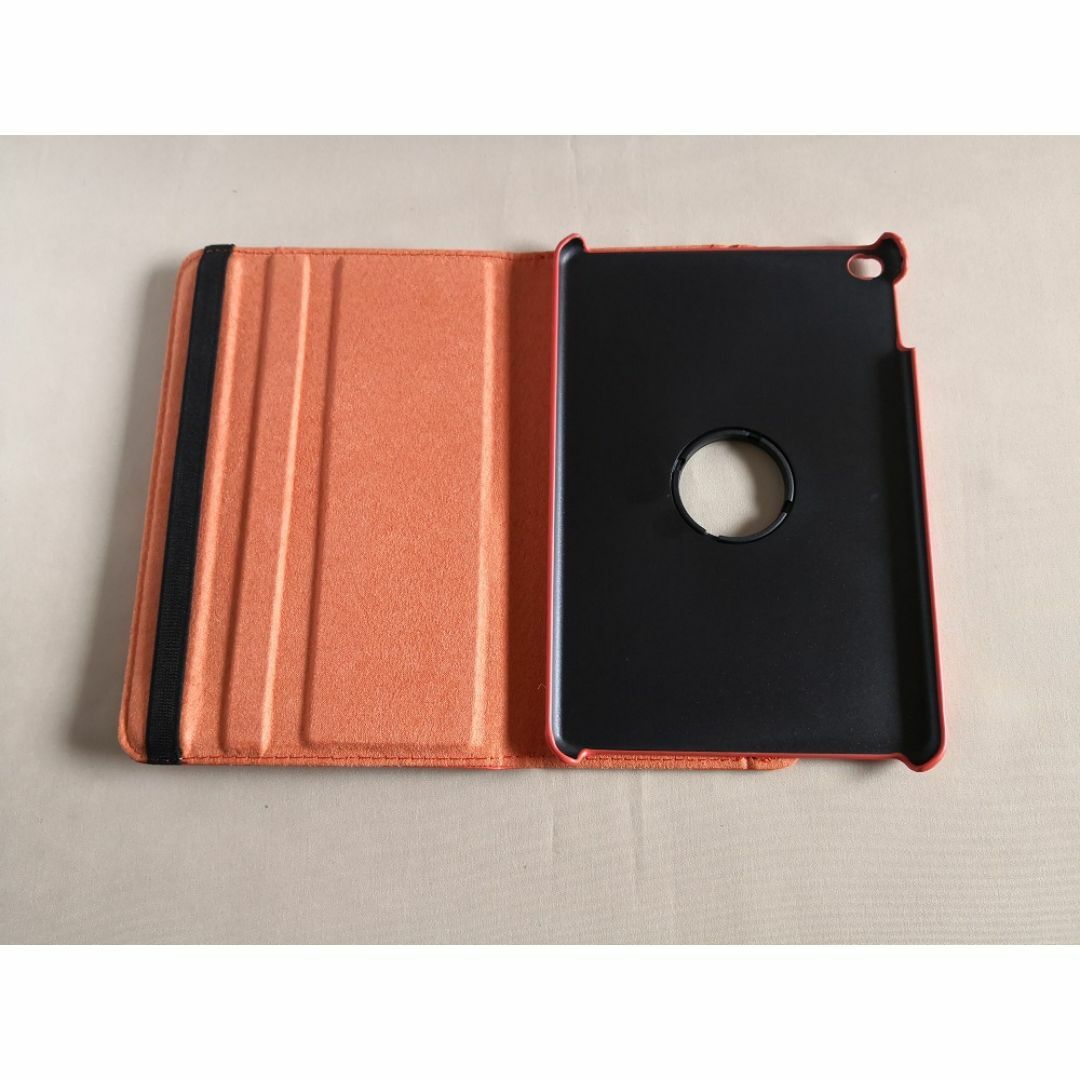 iPad mini5/mini4 共用 オレンジ 360度回転 レザーケース  スマホ/家電/カメラのスマホアクセサリー(iPadケース)の商品写真