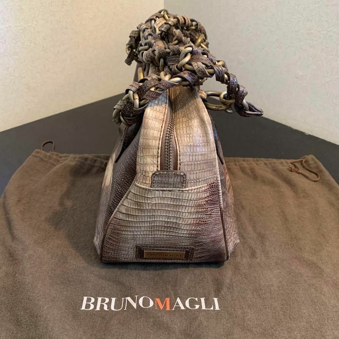 BRUNOMAGLI(ブルーノマリ)のブルーノマリ レザー　チェーンハンドルバッグ レディースのバッグ(ハンドバッグ)の商品写真