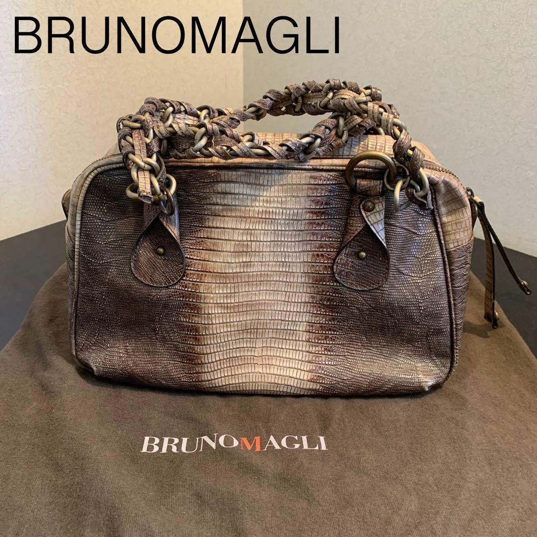 BRUNOMAGLI - ブルーノマリ レザー　チェーンハンドルバッグ