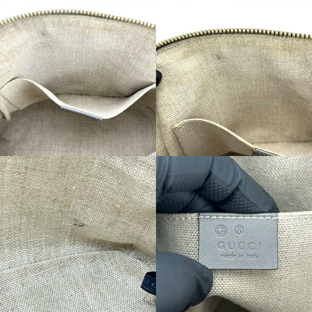 Gucci(グッチ)の【中古】 グッチ ハンドバッグ 449654 マイクログッチシマ レザー グレー ゴールド金具 2WAY ショルダー ミニバッグ レディース 女性 GUCCI レディースのバッグ(ハンドバッグ)の商品写真