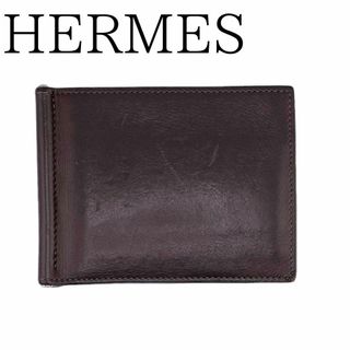 エルメス(Hermes)のエルメス ポーカーGM 札入れ 二つ折り財布 マネークリップ 札入れ ブラウン(折り財布)