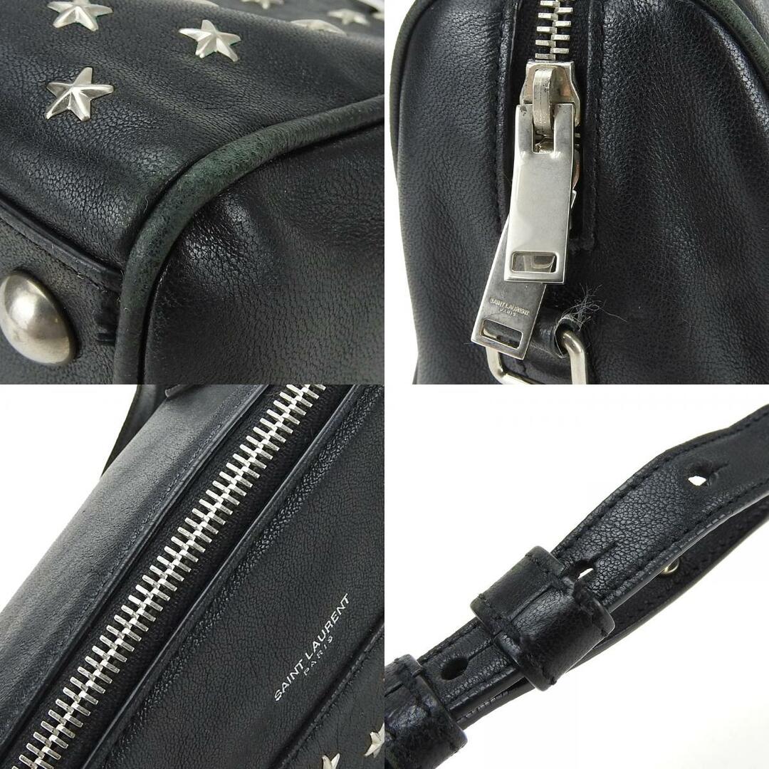 Saint Laurent(サンローラン)の【中古】 サンローラン ハンドバッグ ダッフル 332423 レザー ブラック シルバー金具 2WAYショルダー スタッズ レディース 女性 SAINT LAURENT レディースのバッグ(ハンドバッグ)の商品写真