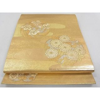 平和屋2■六通太鼓柄袋帯　螺鈿箔　霞花丸文　金彩　逸品　DAAA8235fe(帯)