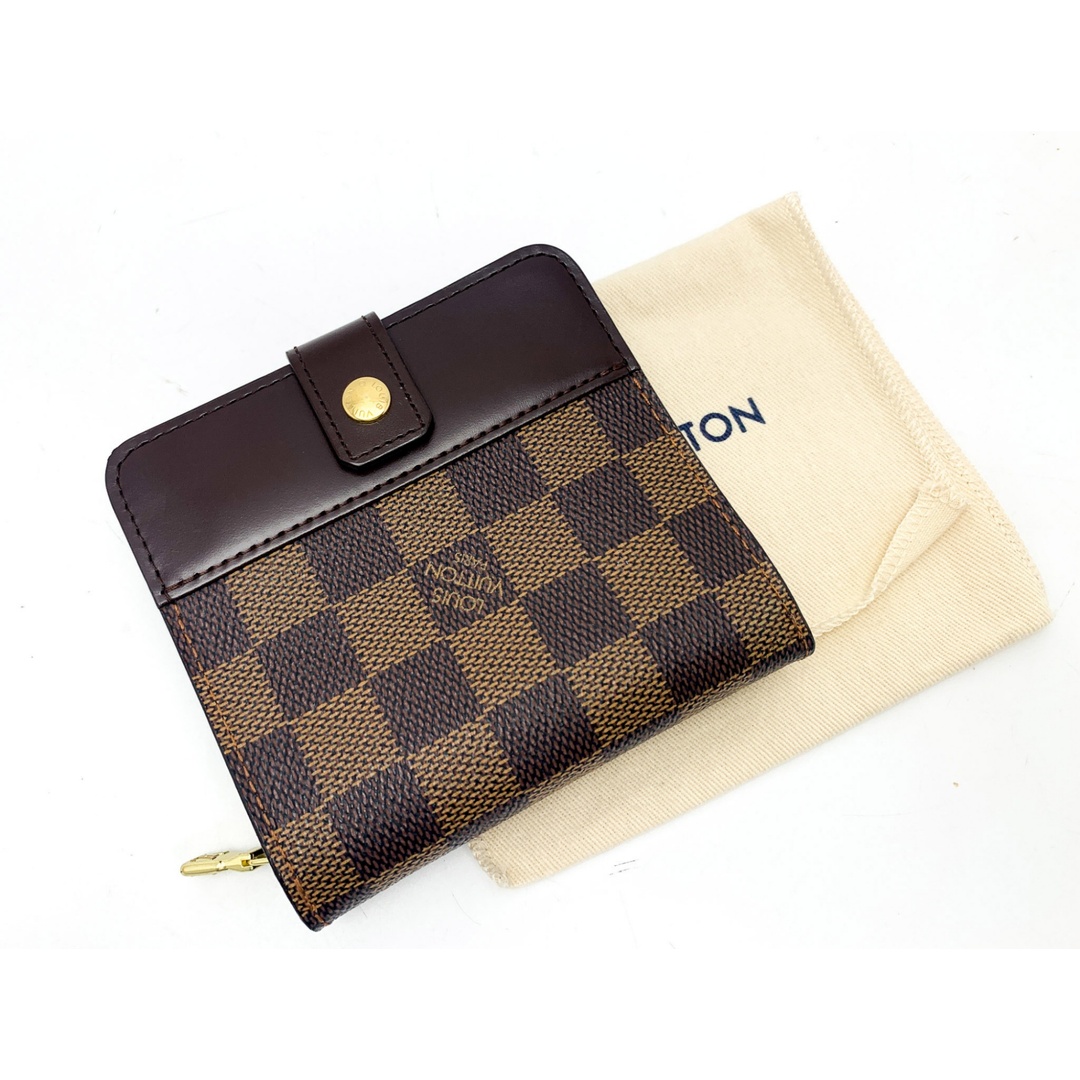 LOUIS VUITTON(ルイヴィトン)のLOUIS VUITTON ルイヴィトン LV ダミエ コンパクトジップ N61668 二つ折り サイフ 財布 ブランド レディースのファッション小物(財布)の商品写真