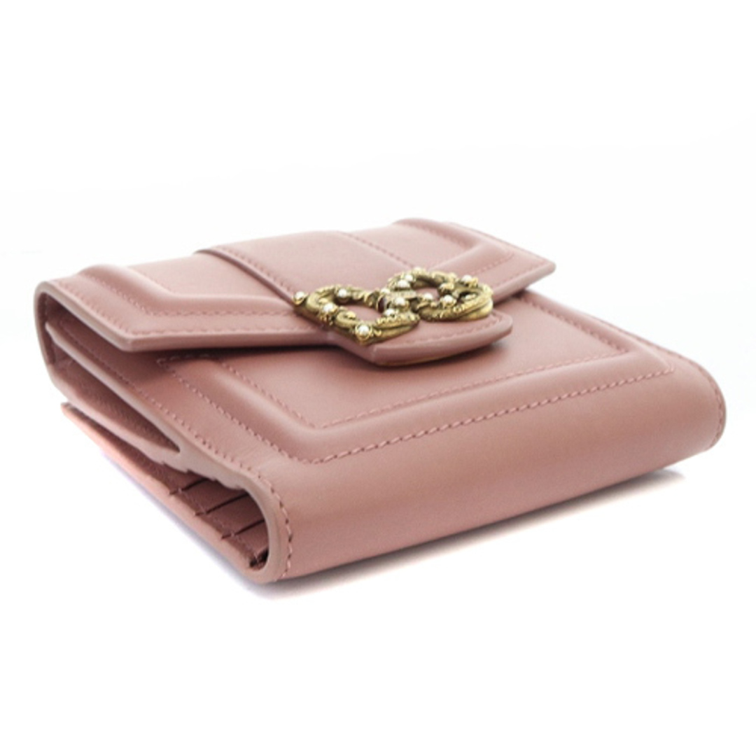 DOLCE&GABBANA(ドルチェアンドガッバーナ)のドルチェ&ガッバーナ ドルガバ 三つ折り財布 レザー ピンクグレージュ レディースのファッション小物(財布)の商品写真