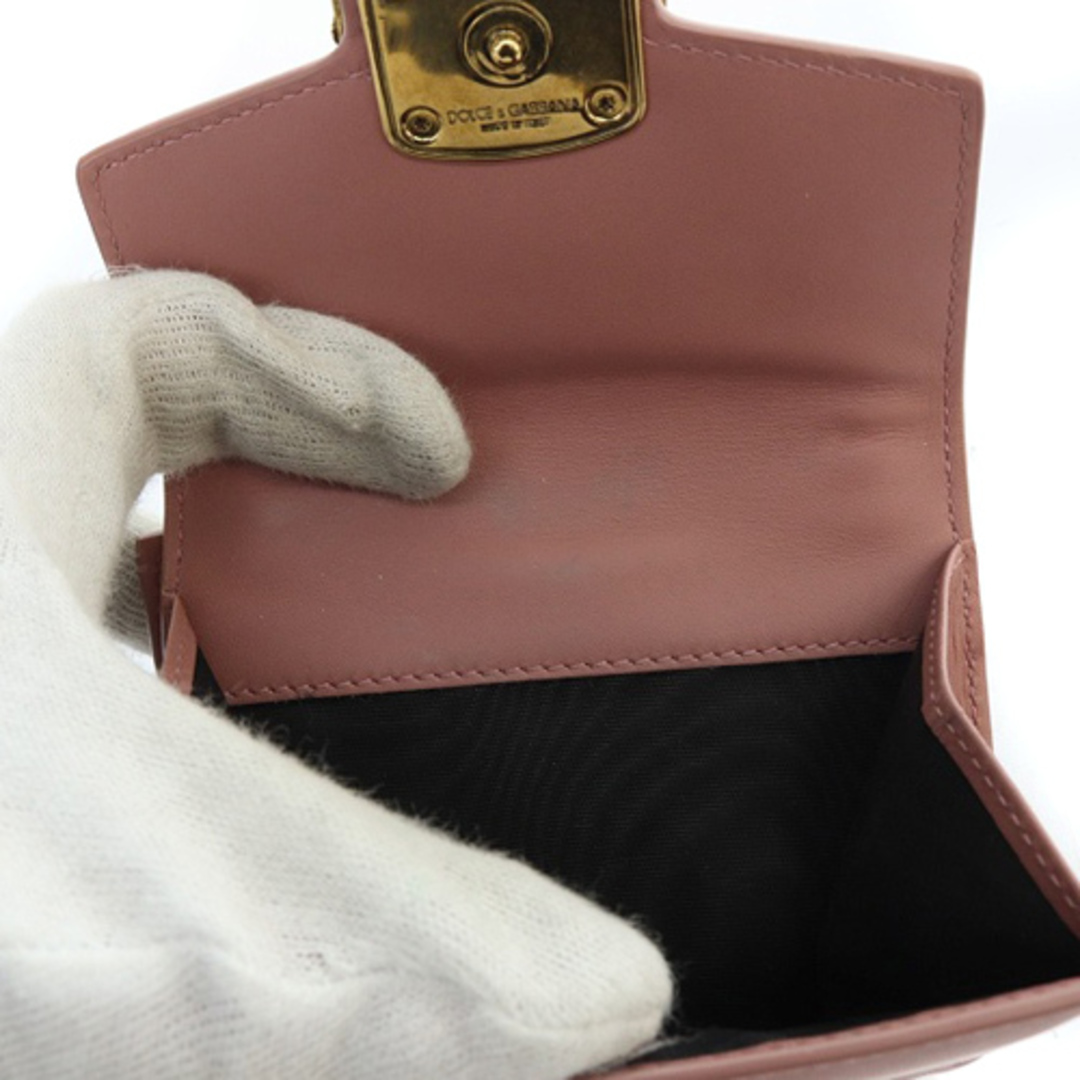 DOLCE&GABBANA(ドルチェアンドガッバーナ)のドルチェ&ガッバーナ ドルガバ 三つ折り財布 レザー ピンクグレージュ レディースのファッション小物(財布)の商品写真
