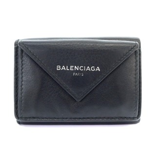 バレンシアガ(Balenciaga)のバレンシアガ BALENCIAGA ペーパー ミニウォレット レザー 財布 黒(財布)