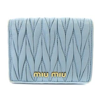 ミュウミュウ(miumiu)のミュウミュウ miumiu マテラッセ 財布 二つ折り 水色 5MV204(財布)