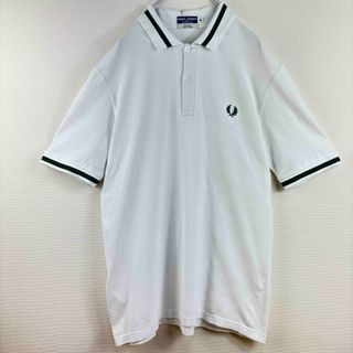 フレッドペリー(FRED PERRY)のフレッドペリー　ポロシャツ　半袖　ビンテージ　M2 白緑　英国製　38 M 古着(ポロシャツ)