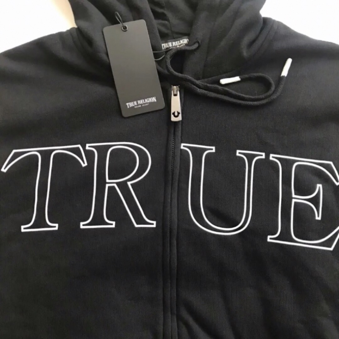 True Religion(トゥルーレリジョン)の極レア 新品 トゥルーレリジョン USA メンズ フルジップ パーカー M 黒 メンズのトップス(パーカー)の商品写真