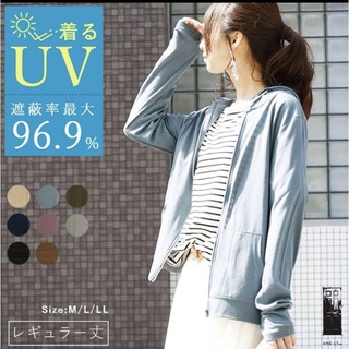 UVカットパーカー グレー 日焼け対策(シャツ/ブラウス(長袖/七分))
