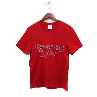 リーボック(Reebok)のリーボック Reebok ロゴ刺繍 Tシャツ カットソー クルーネック 半袖 赤(Tシャツ/カットソー(半袖/袖なし))