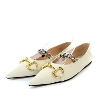 Gucci - グッチ  621161 ホースビット パンプス フラット 37 アイボリー