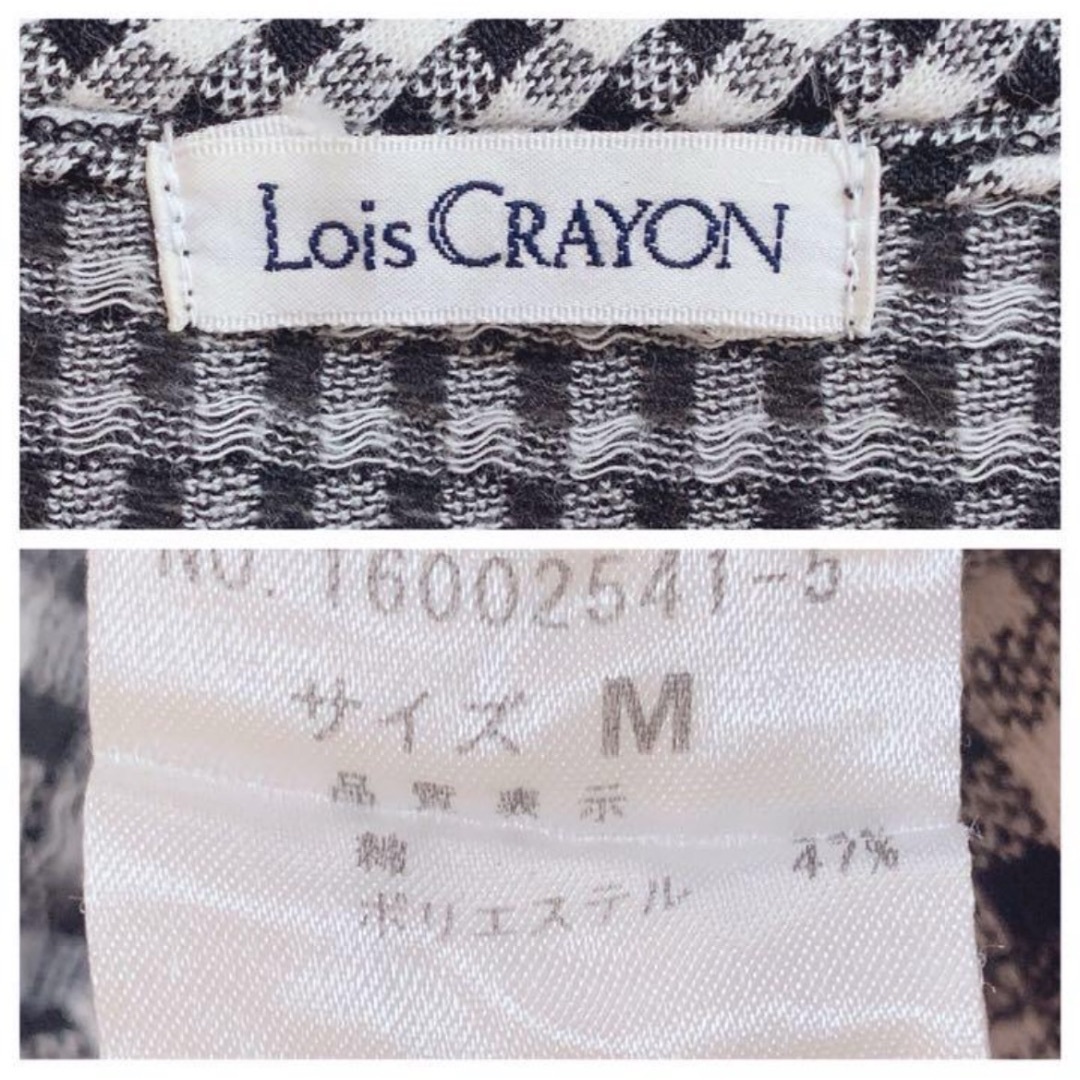 Lois CRAYON(ロイスクレヨン)のロイスクレヨン ギンガムチェック フラワーモチーフ ノースリーブ トップス 美品 レディースのトップス(カットソー(半袖/袖なし))の商品写真