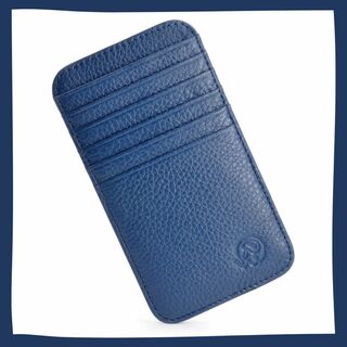 カードケース フラグメントケース 薄型 スリム 本革 牛革 藍色 インディゴ 青(名刺入れ/定期入れ)