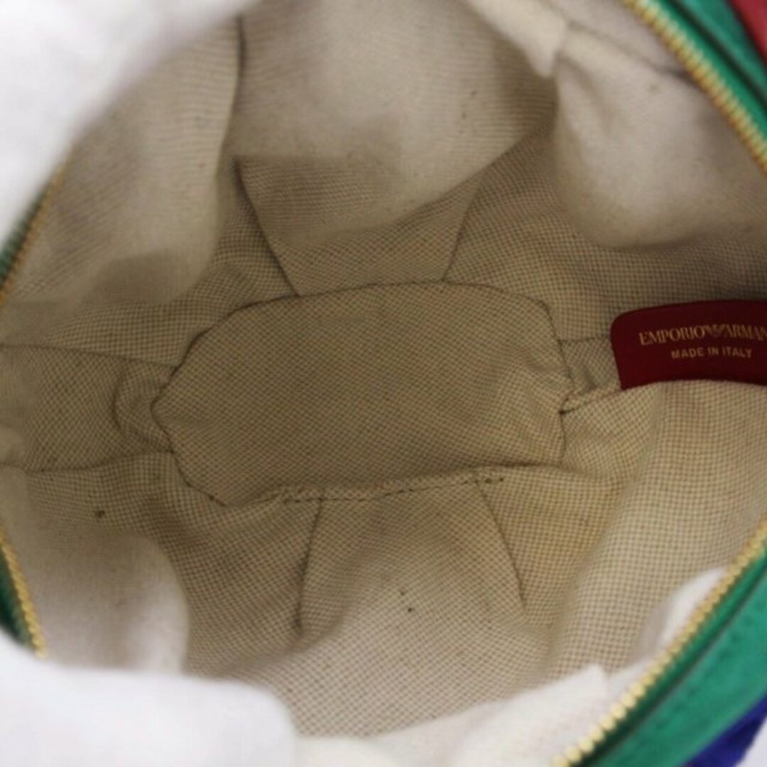 Emporio Armani(エンポリオアルマーニ)のエンポリオアルマーニ 22SS ショルダーバッグ 配色 スエード レザー 青 緑 レディースのバッグ(ショルダーバッグ)の商品写真