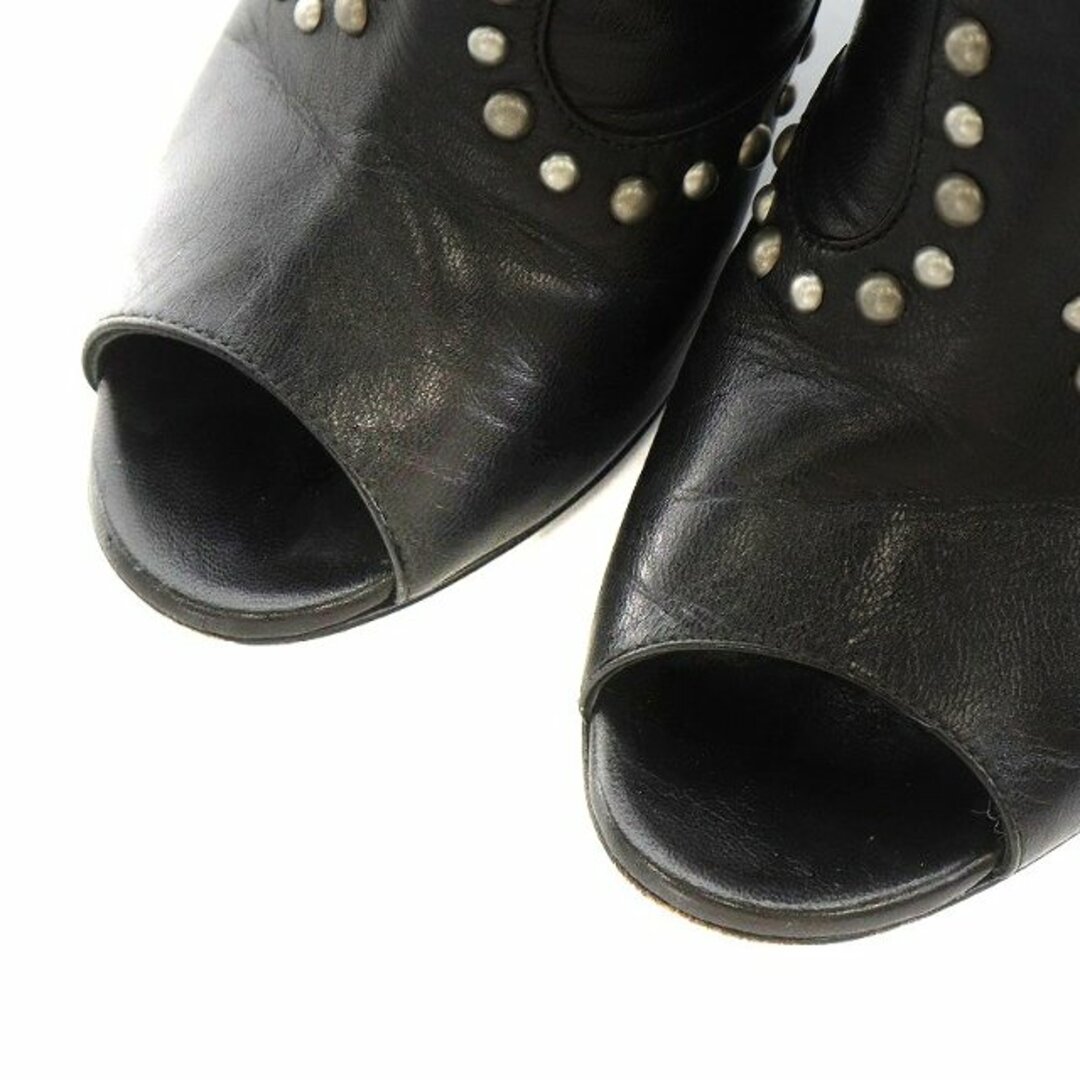 サンローラン パリ ブーティ オープントゥ ヒール 35 22.0cm 黒 レディースの靴/シューズ(ブーツ)の商品写真