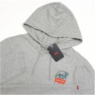 リーバイス(Levi's)の【新品】リーバイス シンプル カジュアル ロングスリーブ 長袖フーディー 灰 M(パーカー)