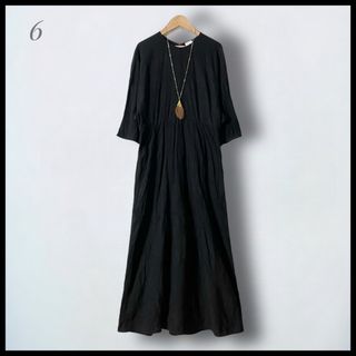 ロク(6 (ROKU))の【6 ROKU】  COTTON DOBBY DRESS  シャドーフラワー(ロングワンピース/マキシワンピース)