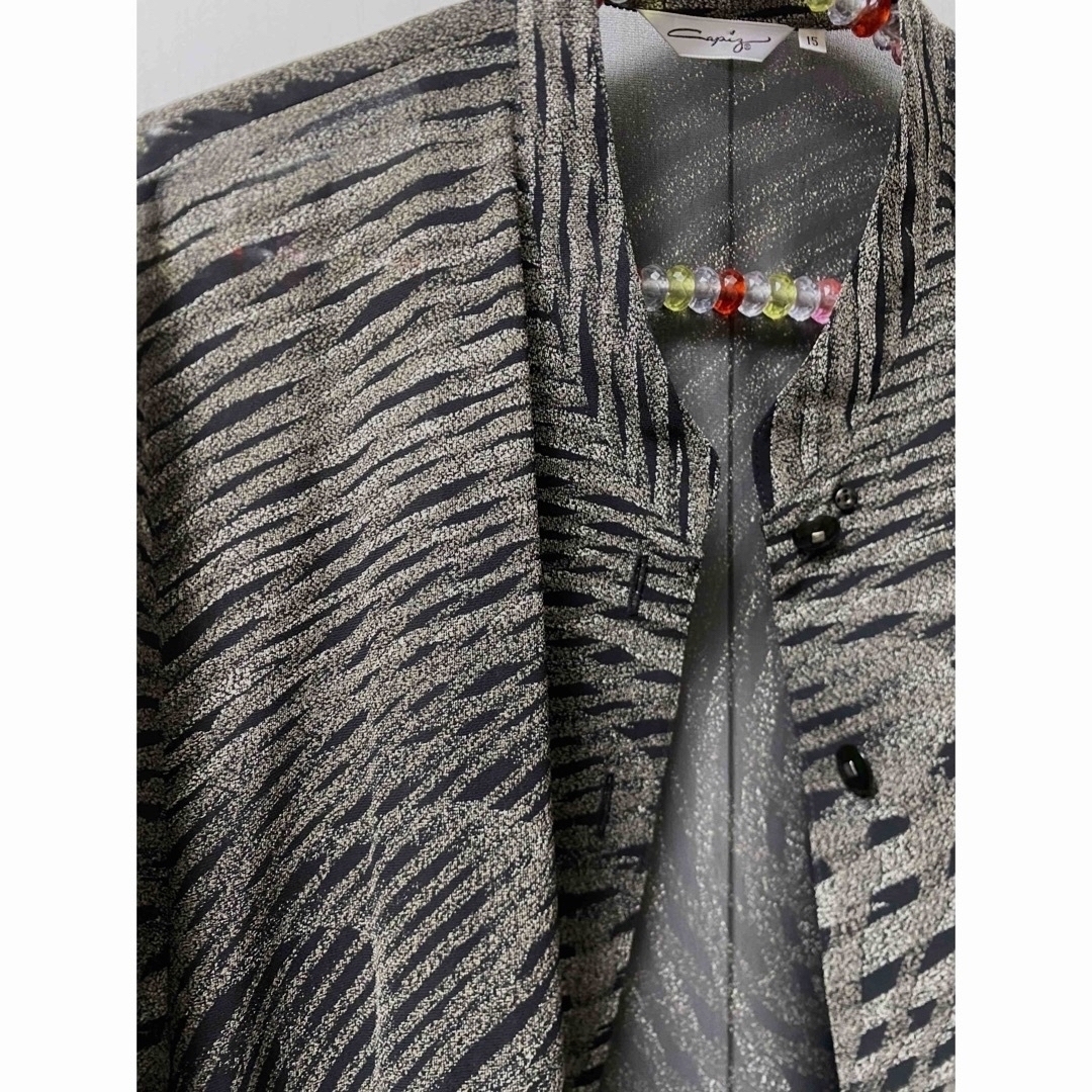 長袖　ジャケット　高級　シアー　透け感　和テイスト　着物リメイク　L〜LL レディースのジャケット/アウター(その他)の商品写真