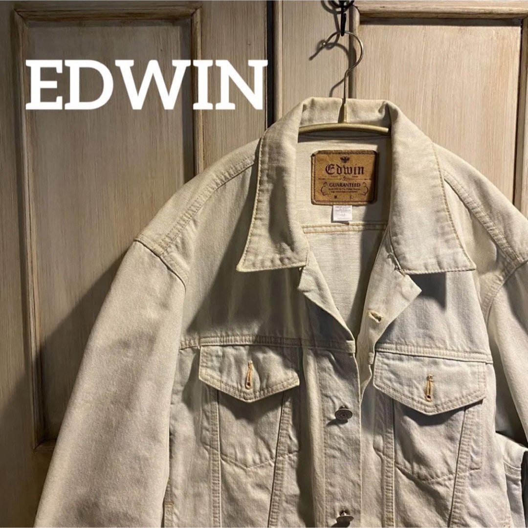 EDWIN(エドウィン)のEDWIN／エドウィン デニムジャケット ホワイト（ブルー）Mサイズ  メンズのジャケット/アウター(Gジャン/デニムジャケット)の商品写真