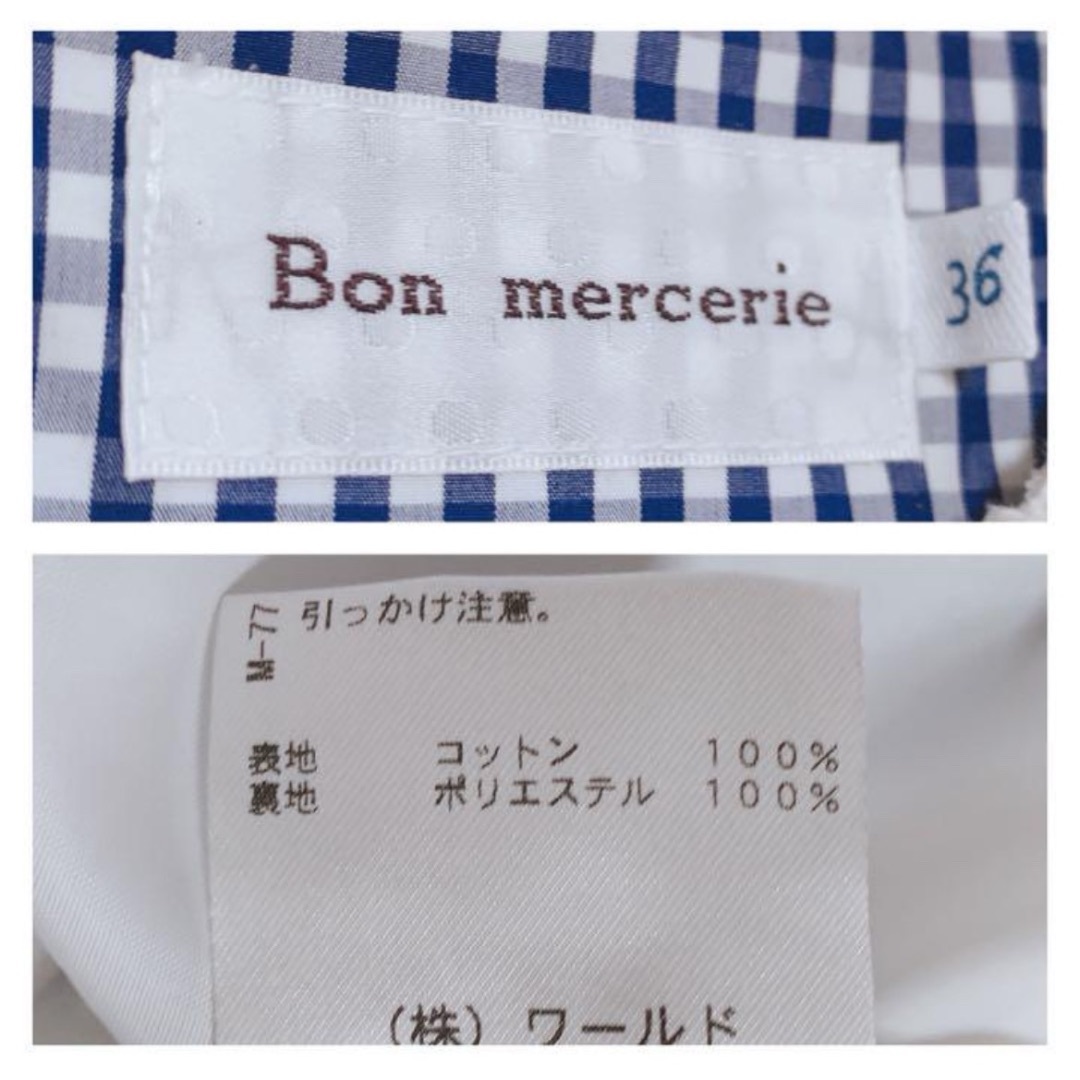 Bon mercerie(ボンメルスリー)のボンメルスリー　2WAY　レース　ギンガムチェック　ワンピース　美品 レディースのワンピース(ひざ丈ワンピース)の商品写真