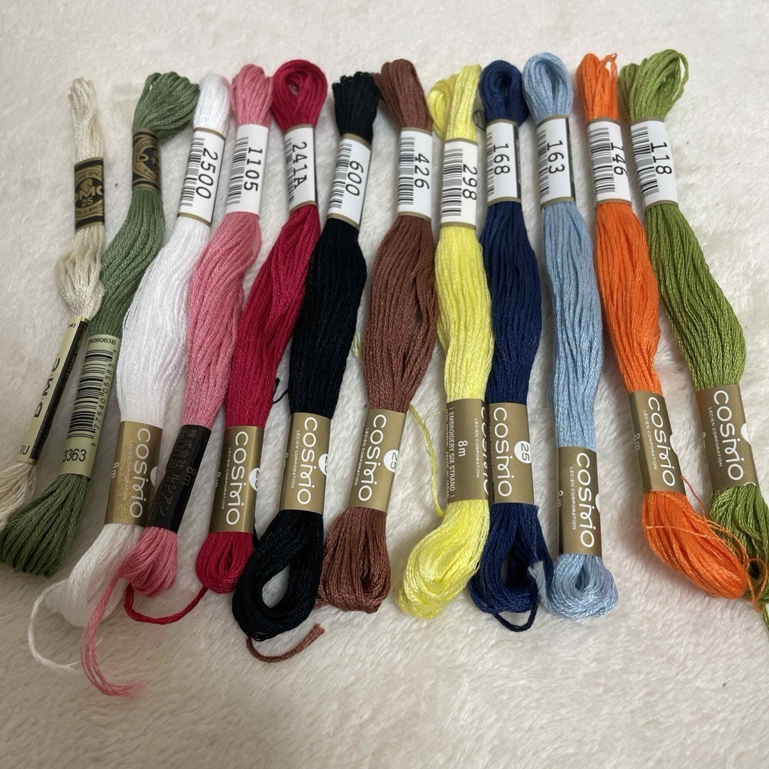 刺繍糸とハンディチャコペーパー ハンドメイドの素材/材料(生地/糸)の商品写真