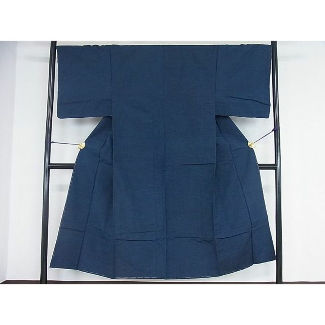 平和屋2■男性　紬　アンサンブル　留紺色　逸品　DAAA7042sf メンズの水着/浴衣(着物)の商品写真