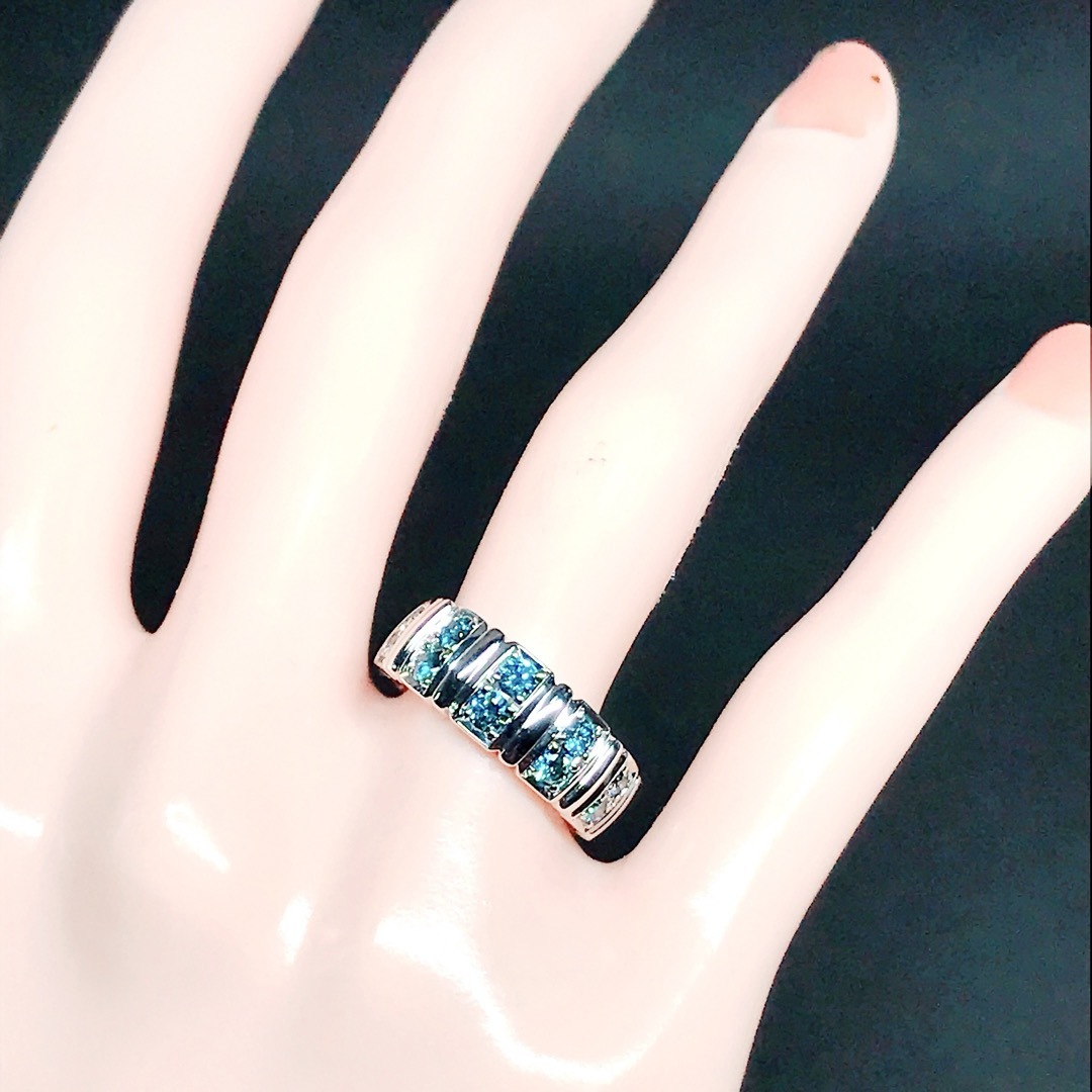 アンブローズ ブルーダイヤモンド 0.62ct PT900 インテンスカラー レディースのアクセサリー(リング(指輪))の商品写真