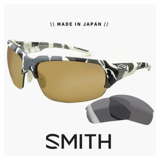 スミス(SMITH)の【新品】 日本製 SMITH swing style polar yb 29 ＆ Platinum Camo スミス 偏光サングラス ライトカラー 偏光 レンズ スウィング スタイル スポーツサングラス ジャパンフィット メンズ レディース 釣り ランニング ゴルフ 自転車 アウトドア スペアレンズ付き(サングラス/メガネ)